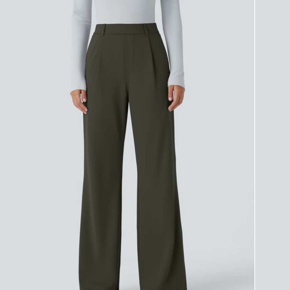 Halara Flex High Waisted Pocket Work Flare Pant - Forest Night